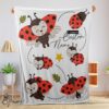 Pretty Cute Ladybug Cartoon Blanket Fleece Customized Blanket
