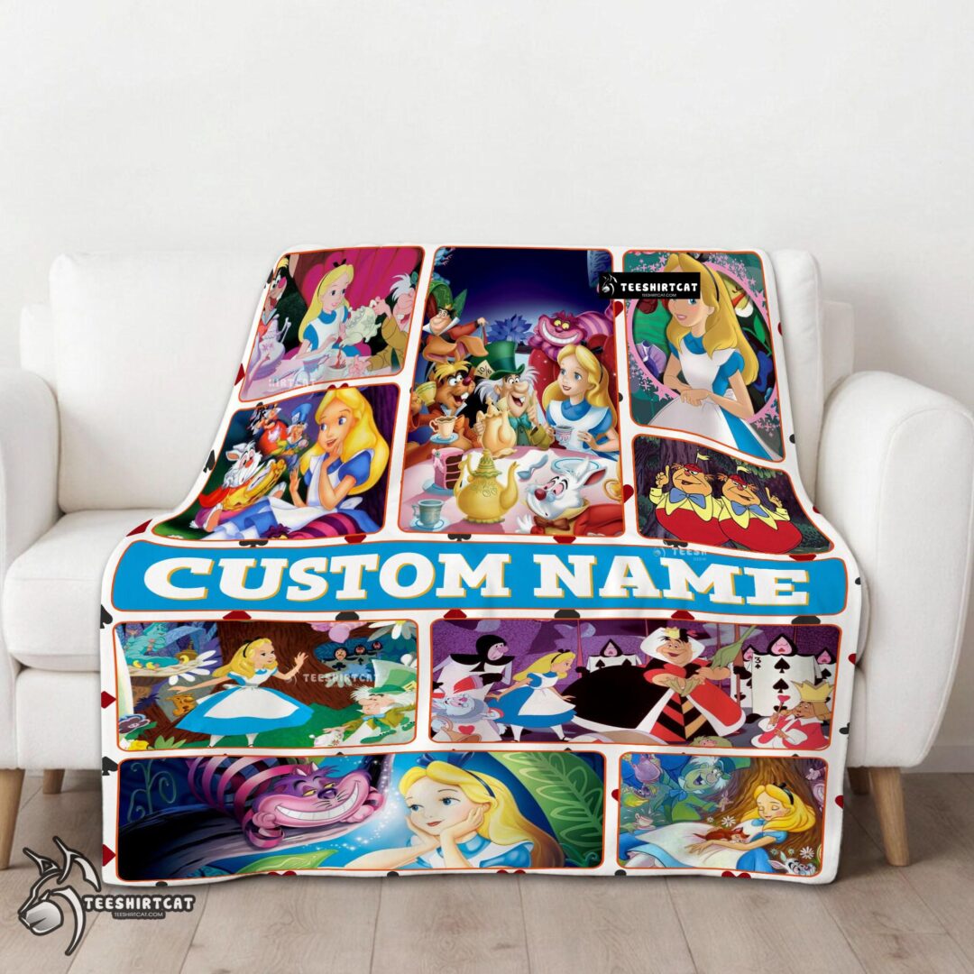 Pretty Disney Alice In Wonderland Adventure Collage Blanket Fleece Customized Blanket-mk-01