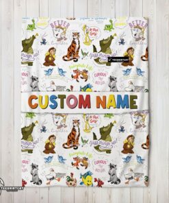 Pretty Disney Animal Characters Collage Blanket Fleece Customized Blanket
