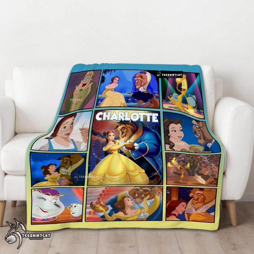 Pretty Disney Beauty And The Beast Mystery To Love Collage Blanket Fleece Customized Blanket-mk-01