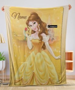 Pretty Disney Belle Princess Blanket Fleece Customized Blanket