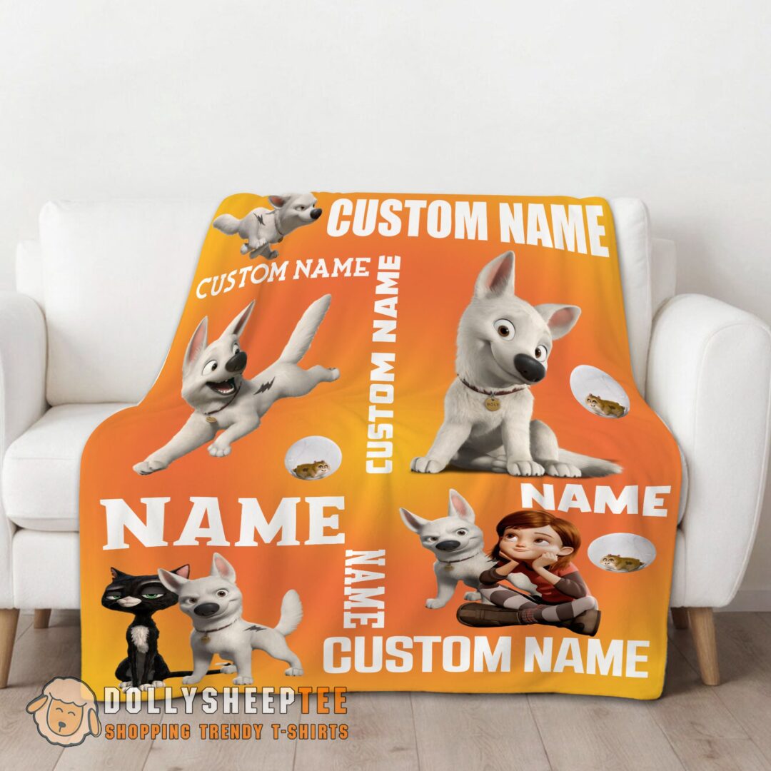 Pretty Disney Bolt And Penny Blanket Fleece Customized Blanket