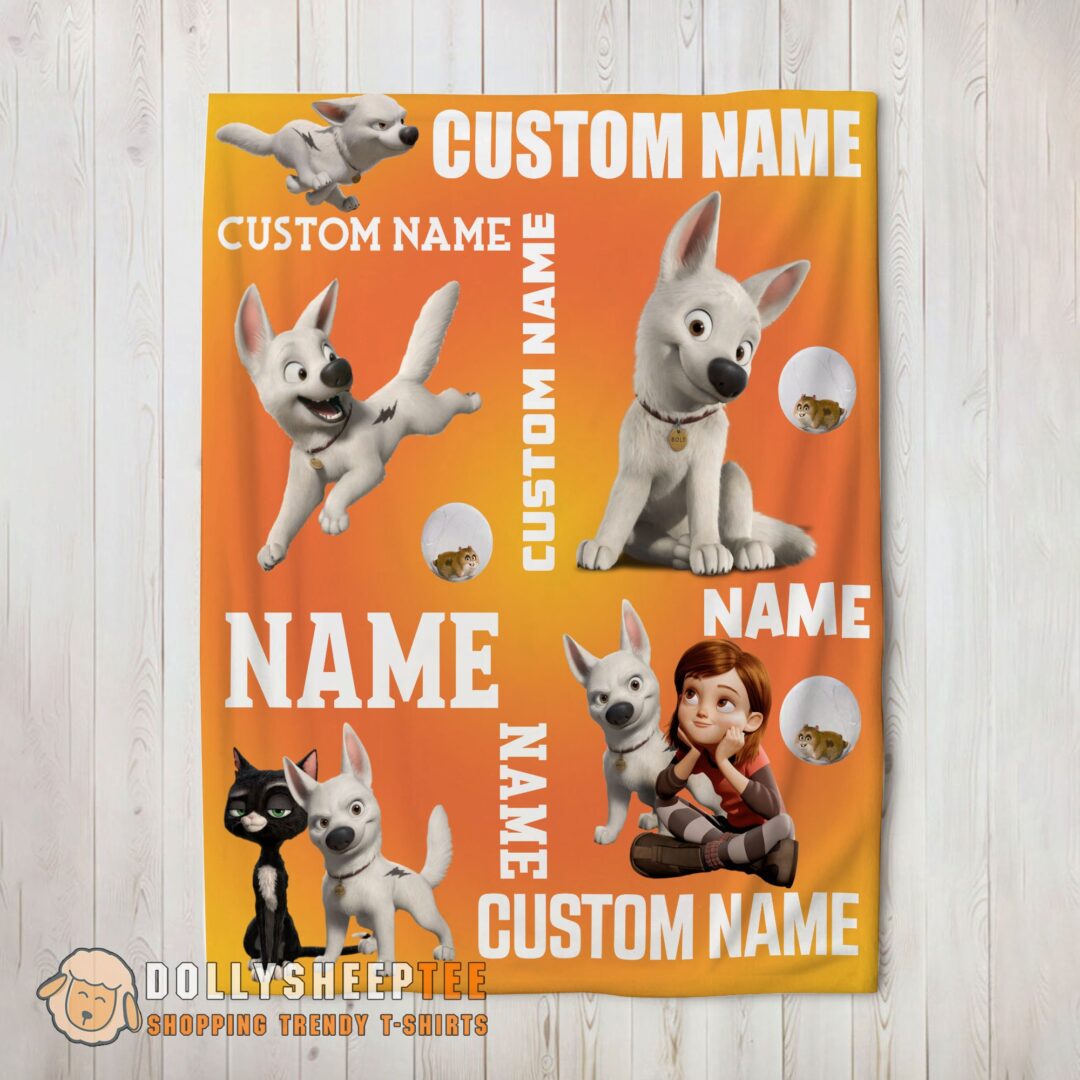 Pretty Disney Bolt And Penny Blanket Fleece Customized Blanket
