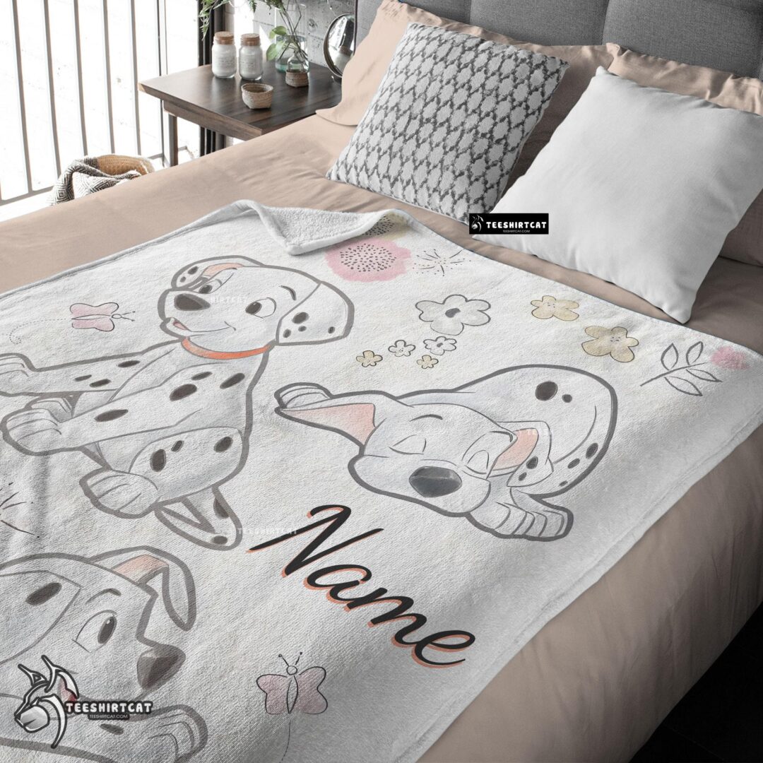 Pretty Disney Cartoon 101 Dalmatians Cute Blanket Fleece Customized Blanket