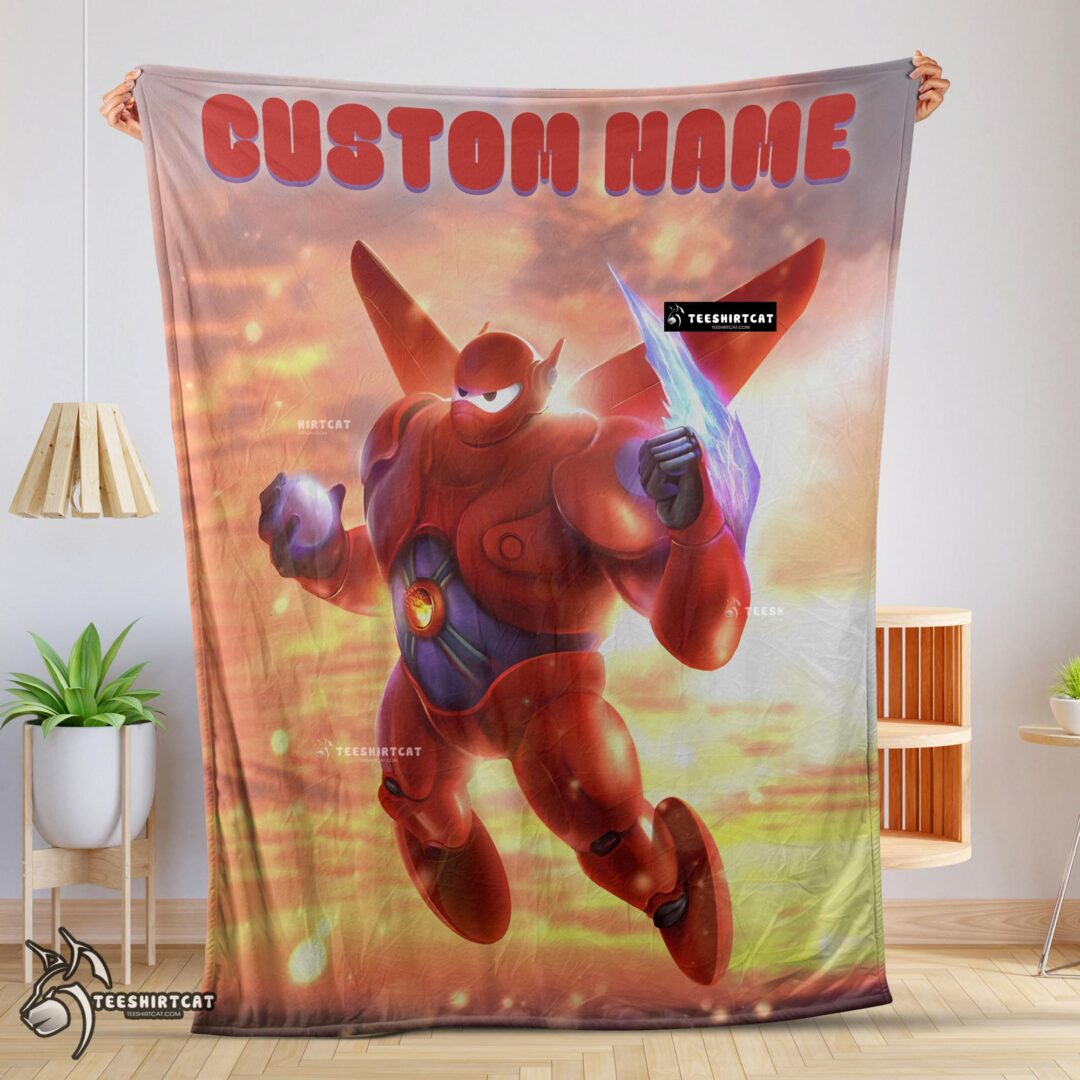 Pretty Disney Cartoon Big Hero 6 Red Baymax Blanket
