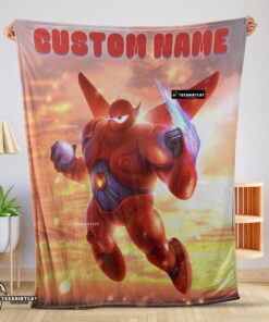 Pretty Disney Cartoon Big Hero 6 Red Baymax Blanket