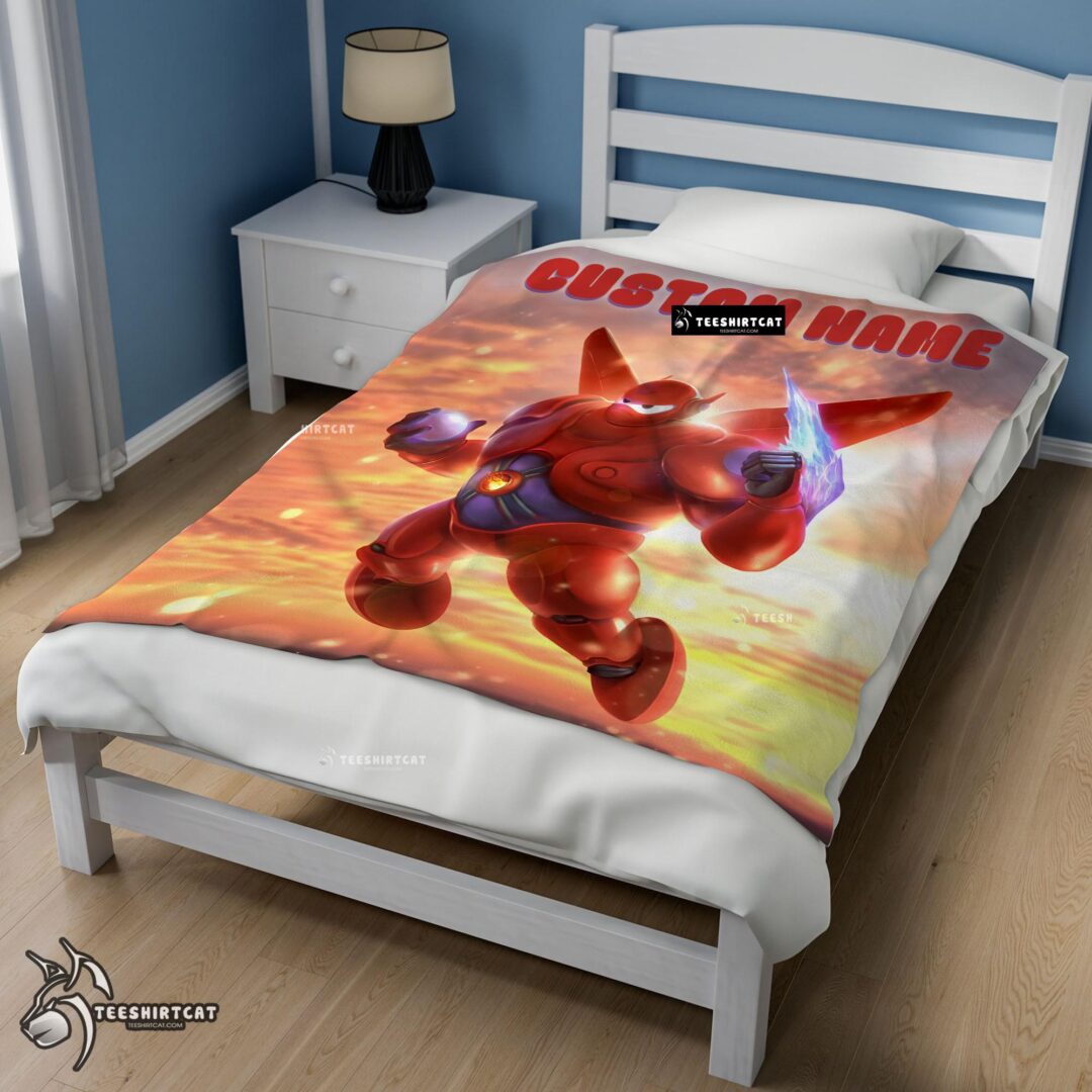 Pretty Disney Cartoon Big Hero 6 Red Baymax Blanket