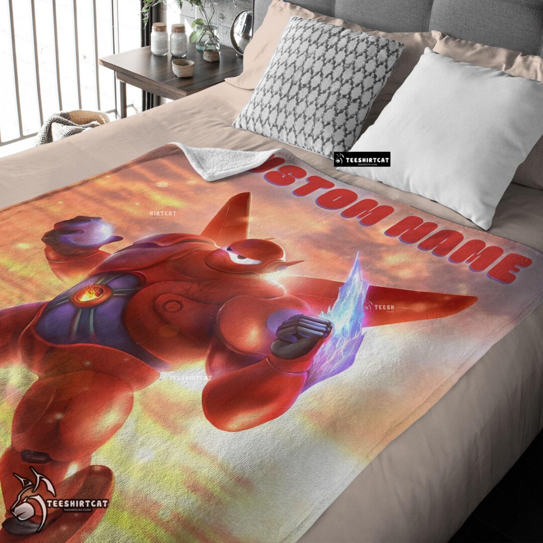 Pretty Disney Cartoon Big Hero 6 Red Baymax Blanket