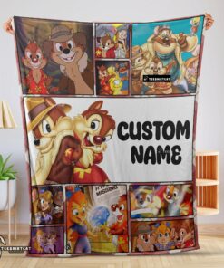 Pretty Disney Cartoon Chip And Dale Family Cute Blanket Fleece Customized Blanket