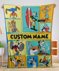 Pretty Disney Cartoon Goofy With Friends Blanket Fleece Customized Blanket