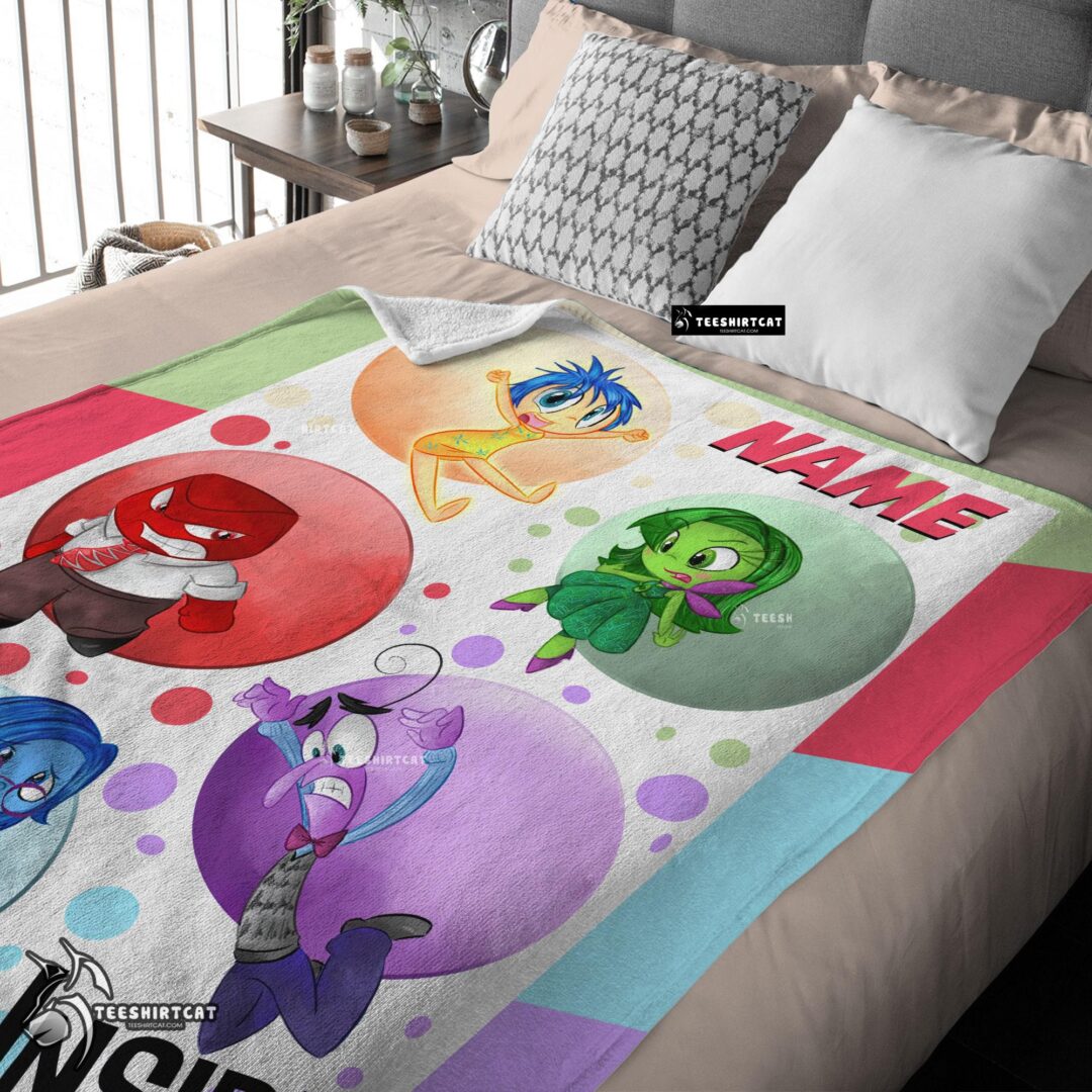 Pretty Disney Cartoon Inside Out Blanket Fleece Customized Blanket