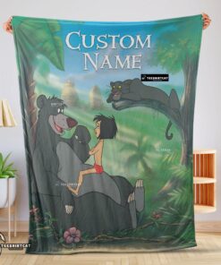 Pretty Disney Cartoon JungleBook Tapestry Blanket Fleece Customized Blanket