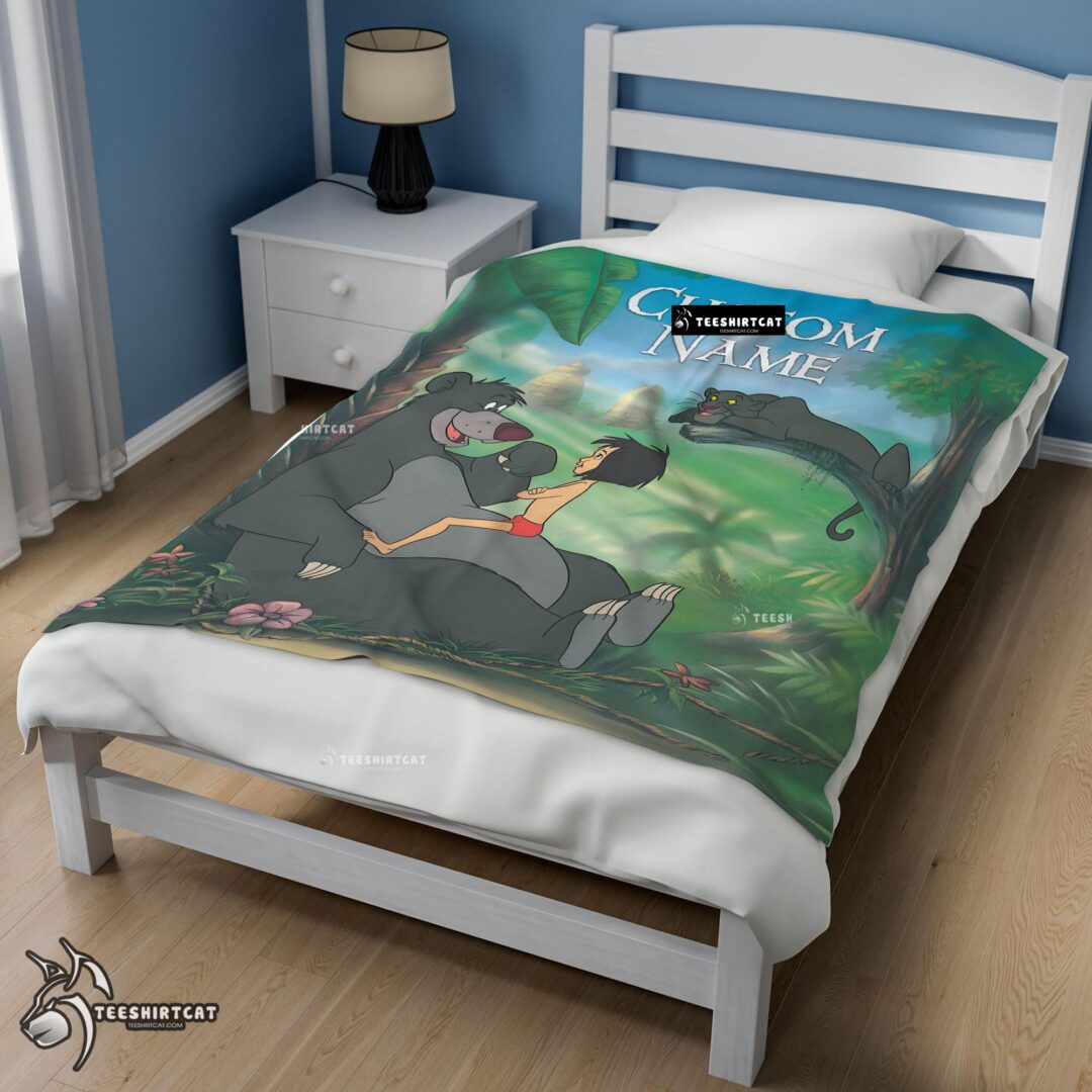 Pretty Disney Cartoon JungleBook Tapestry Blanket Fleece Customized Blanket