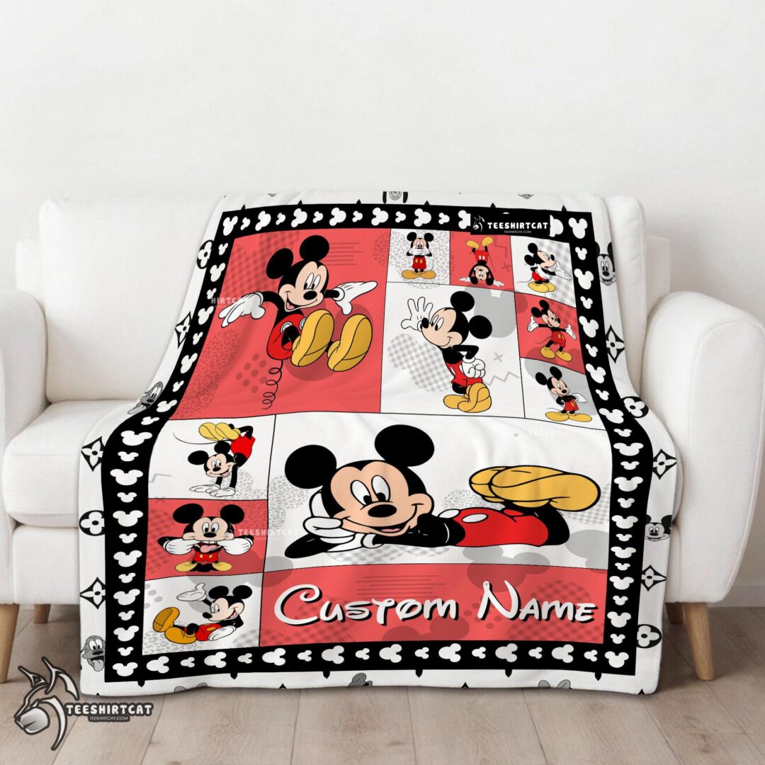 Pretty Disney Cartoon Mickey Mouse Blanket Fleece Customized Blanket