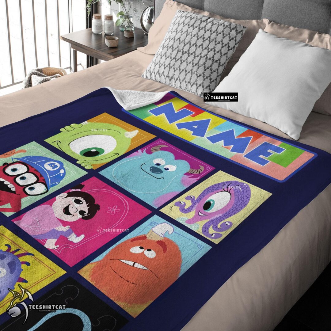 Pretty Disney Cartoon Monsters Inc Movie Blanket Customize Blanket