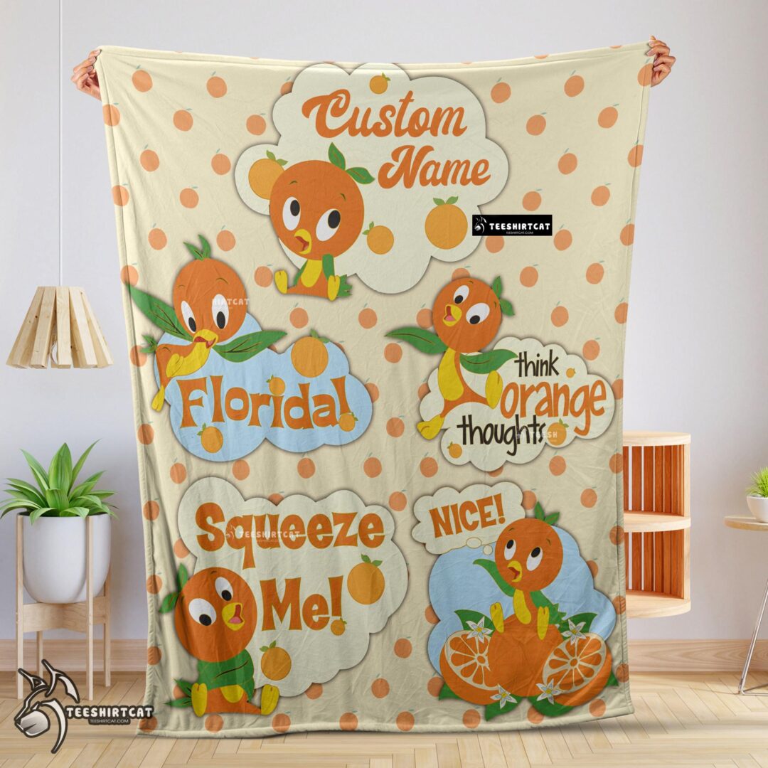 Pretty Disney Cartoon Orange Bird Cute Blanket Fleece Customized Blanket