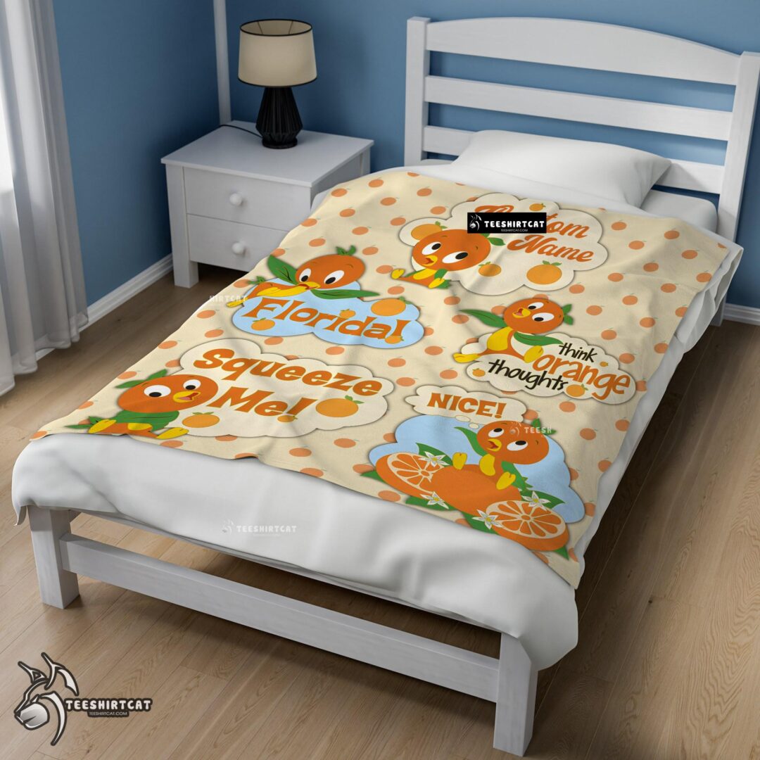 Pretty Disney Cartoon Orange Bird Cute Blanket Fleece Customized Blanket
