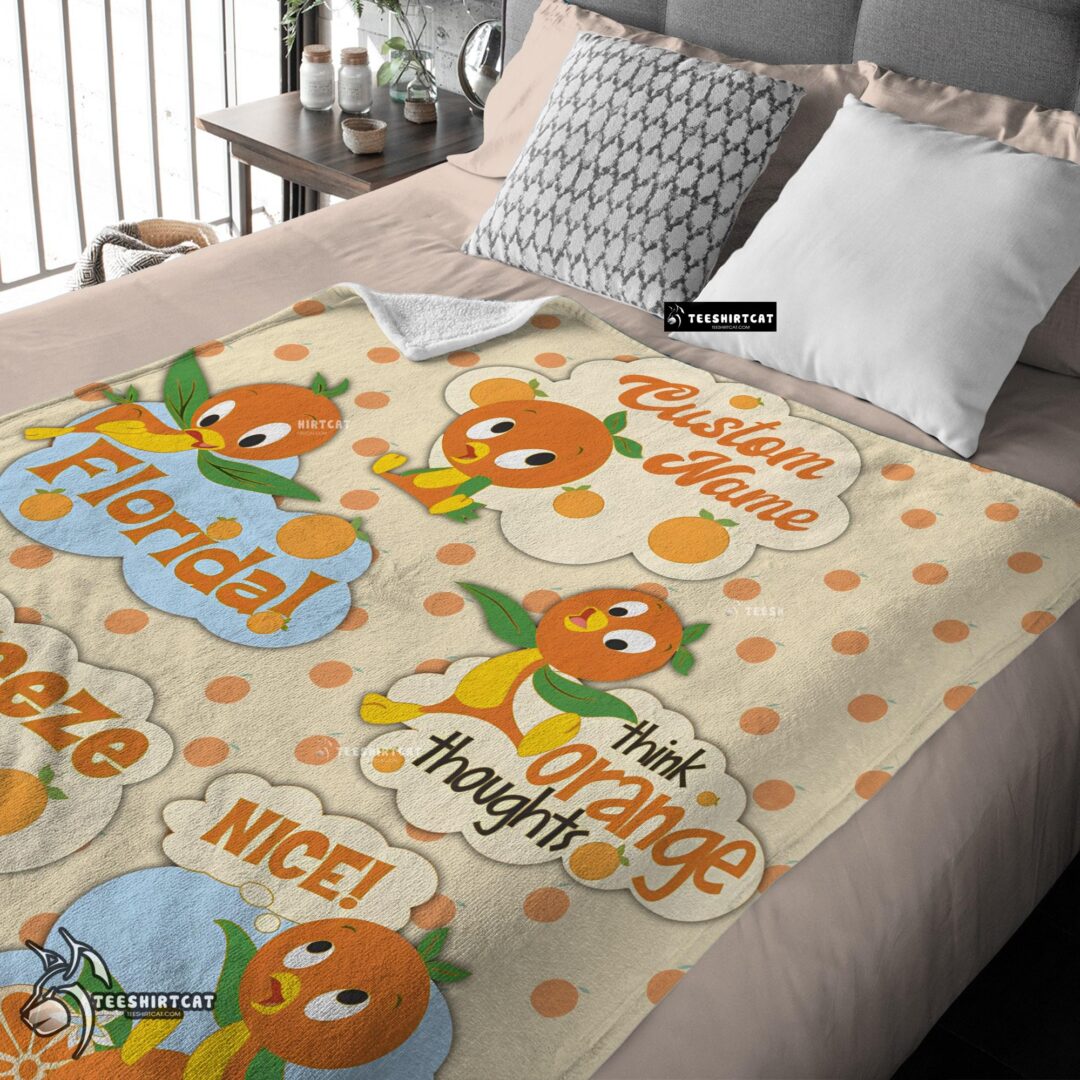 Pretty Disney Cartoon Orange Bird Cute Blanket Fleece Customized Blanket