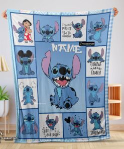 Pretty Disney Cartoon Stitch With Friends Blanket Customize Blanket