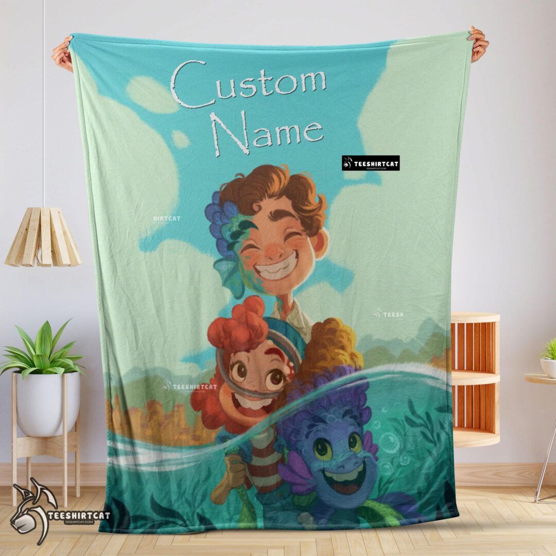 Pretty Disney Cartoon Summer Of Luca With Friends Blanket Fleece Customized Blanket-mk-01 (1)