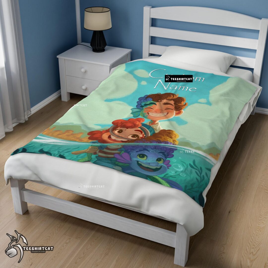 Pretty Disney Cartoon Summer Of Luca With Friends Blanket Fleece Customized Blanket-mk-01 (2)