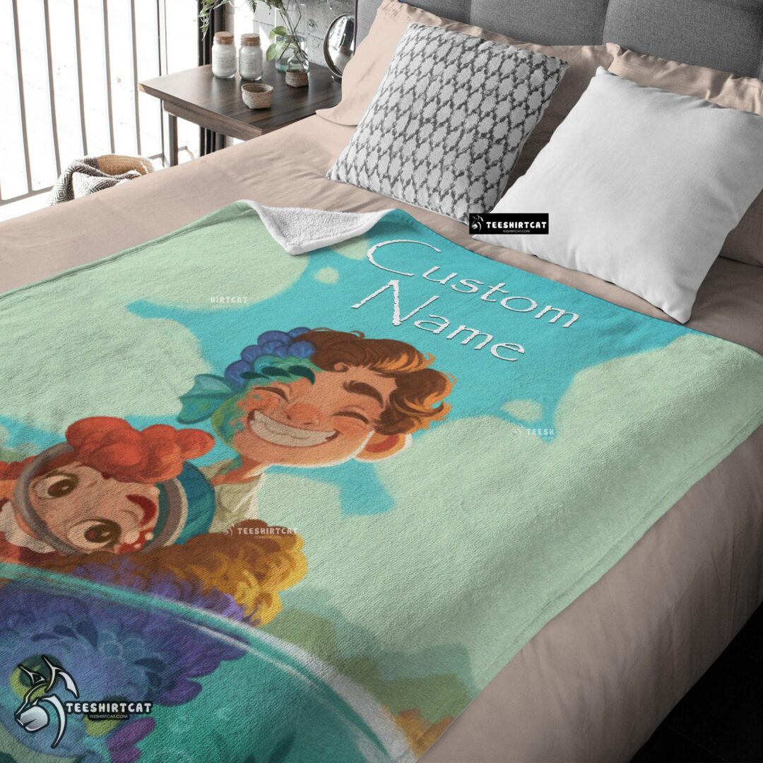 Pretty Disney Cartoon Summer Of Luca With Friends Blanket Fleece Customized Blanket-mk-01 (3)