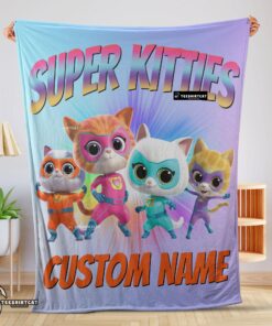 Pretty Disney Cartoon Super Kitties Blanket Fleece Customized Blanket