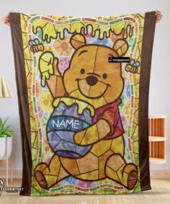 Pretty Disney Cartoon Winnie The Pooh With Jars Of Honey Blanket Customize Blanket