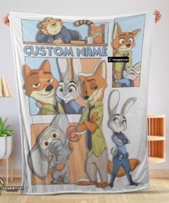 Pretty Disney Cartoon Zootopia Velveteen Cute Blanket Fleece Customized Blanket