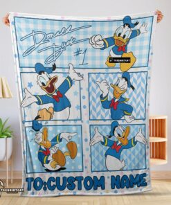 Pretty Disney Donald Duck With Signature And Friends Donald Duck Moods Blanket Customize Blanket