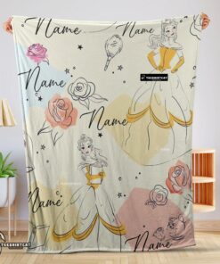 Pretty Disney Elegant Princess Belle Pretty Blanket Fleece Customized Blanket