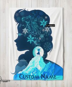 Pretty Disney Frozen Elsa Double Exposure Blanket Fleece Customized Blanket
