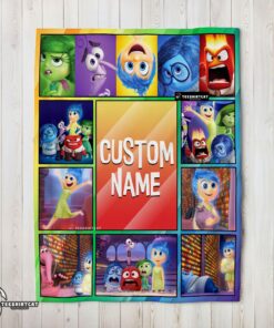 Pretty Disney Inside Out Colorful Collage Blanket Fleece Customized Blanket