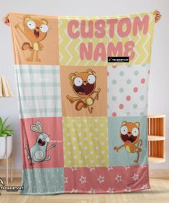 Pretty Disney Kiff Chatterley & Barry Buns Pattern Blanket Fleece Customized Blanket