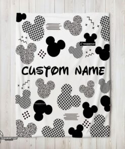 Pretty Disney Mickey Logo Texture Blanket Fleece Customized Blanket