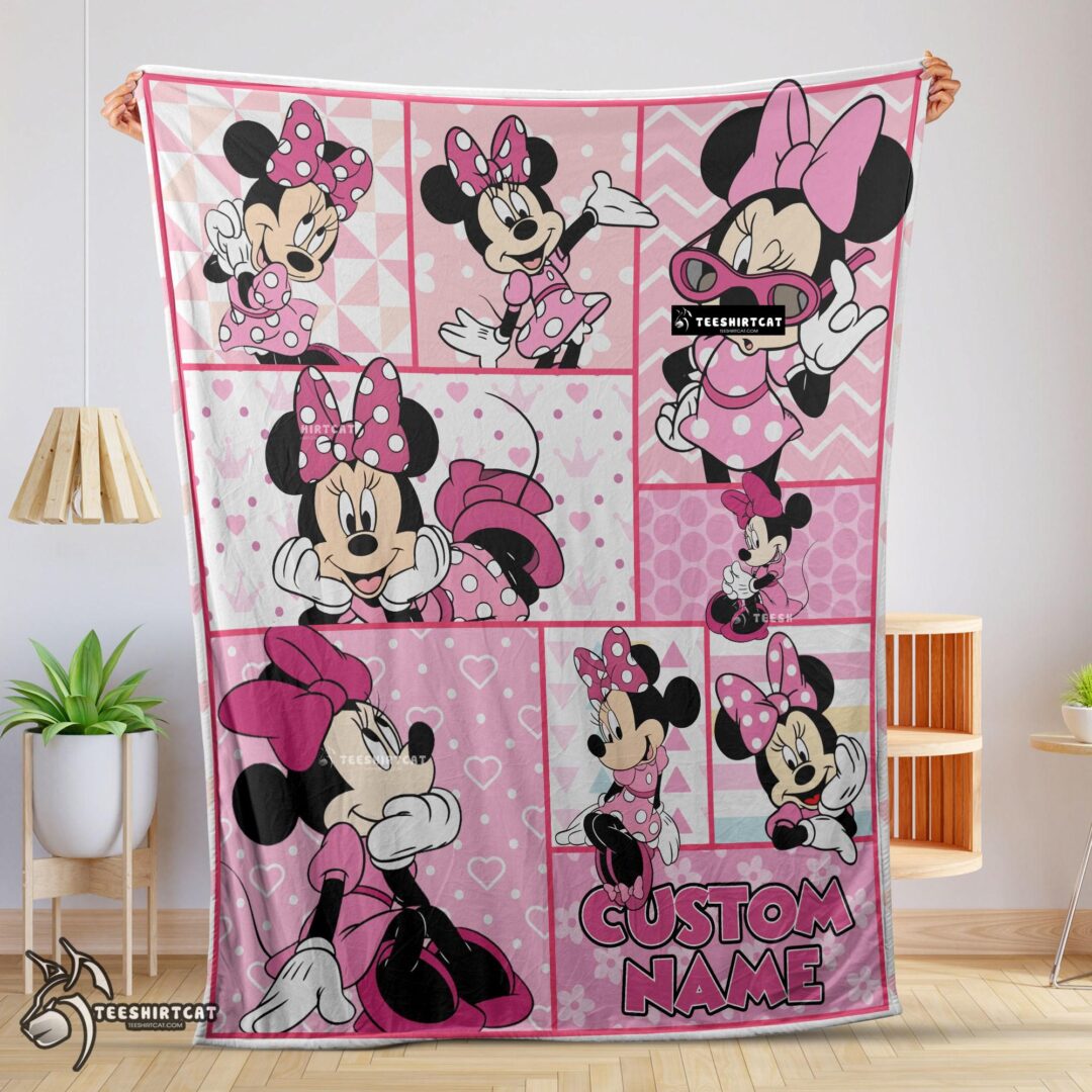 Pretty Disney Minnie Mouse And Friends Minnie Mouse Moods Blanket Customize Blanket-mk-01 (1)