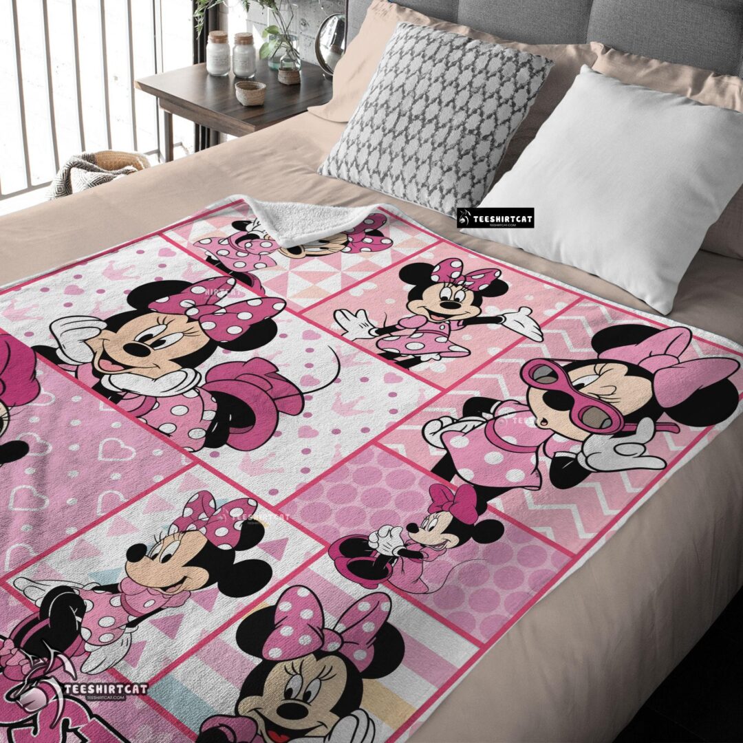 Pretty Disney Minnie Mouse And Friends Minnie Mouse Moods Blanket Customize Blanket-mk-01 (2)