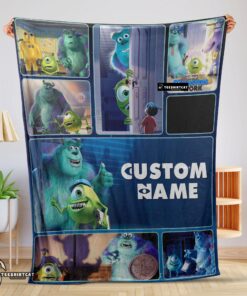 Pretty Disney Pixar Mike & Sulley Monsters Inc Blanket Fleece Customized Blanket