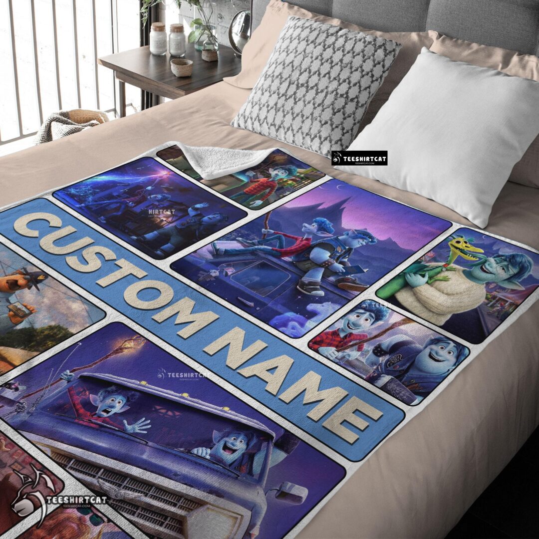 Pretty Disney Pixar Onward Magical Journey Collage Blanket Fleece Customized Blanket-mk-03