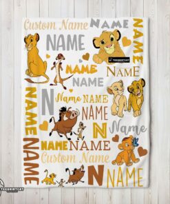 Pretty Disney Simba Timon Pumbaa The Lion King Blanket Fleece Customized Blanket