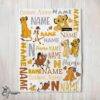 Pretty Disney Simba Timon Pumbaa The Lion King Blanket Fleece Customized Blanket