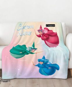 Pretty Disney Sleeping Beauty Three Good Fairies Blanket Fleece Customized Blanket - Image 3