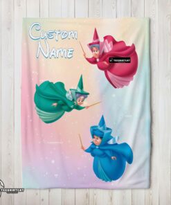 Pretty Disney Sleeping Beauty Three Good Fairies Blanket Fleece Customized Blanket