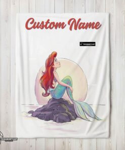 Pretty Disney The Little Mermaid Delicate And Painterly Blanket Fleece Customized Blanket
