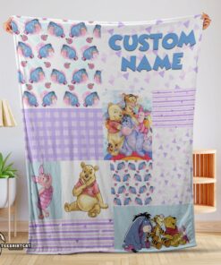 Pretty Disney Winnie The Pooh Friends Collage Poster Blanket Fleece Customized Blanket