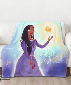 Pretty Disney Wish Asha Princess Star Blanket Fleece Customized Blanket - Image 3