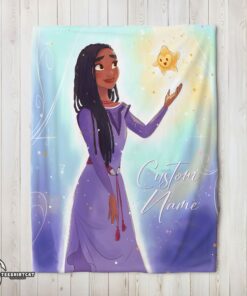 Pretty Disney Wish Asha Princess Star Blanket Fleece Customized Blanket