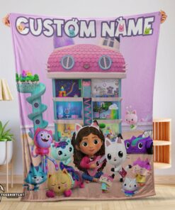 Pretty Disney’s Gabby’s Dollhouse With Our Cute Girl Fleece Blanket Customize Blanket