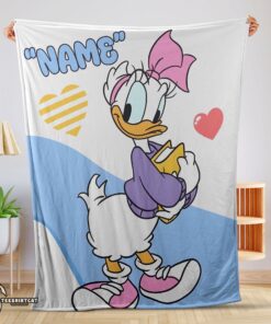 Pretty Donald Duck Girlfriend Daisy Blanket Fleece Customized Blanket