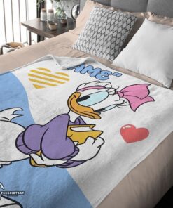 Pretty Donald Duck Girlfriend Daisy Blanket Fleece Customized Blanket - Image 4
